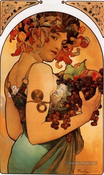  1897 Art - Fruit 1897 litho Art Nouveau tchèque Alphonse Mucha